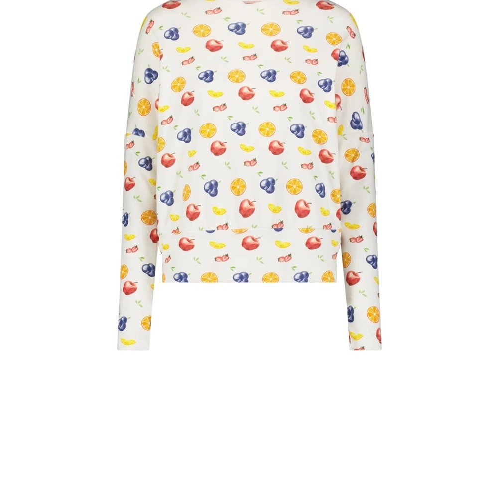 Womens Vibrant Fruit Print Long Sleeve Top